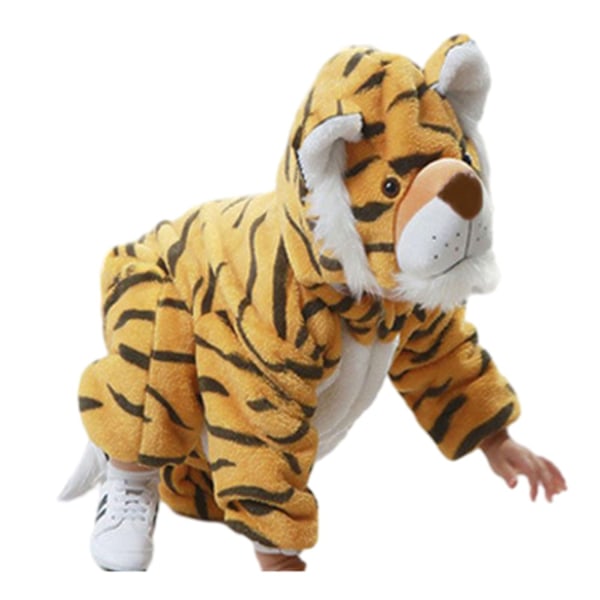 Tegneserie Dyreformet Pyjamas Unik Form Løstsiddende Langærmet Natskjorte til Soveværelset - Perfekt Tigers 100cm