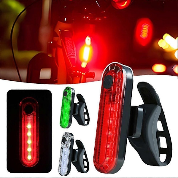 LED Cykelbaglygte USB Genopladelig Cykel Baglygte Vandtæt Cykellygte med 4 Tilstande Kompatibel med Natkørsel - Perfekt Green Tetrapak