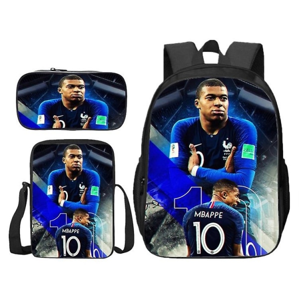 Soccer Star Mbappe skoleveske for barn Studenter Ryggsekk/blyantpose/lunsjpose menn og kvinner - Perfet Only a take meal bag