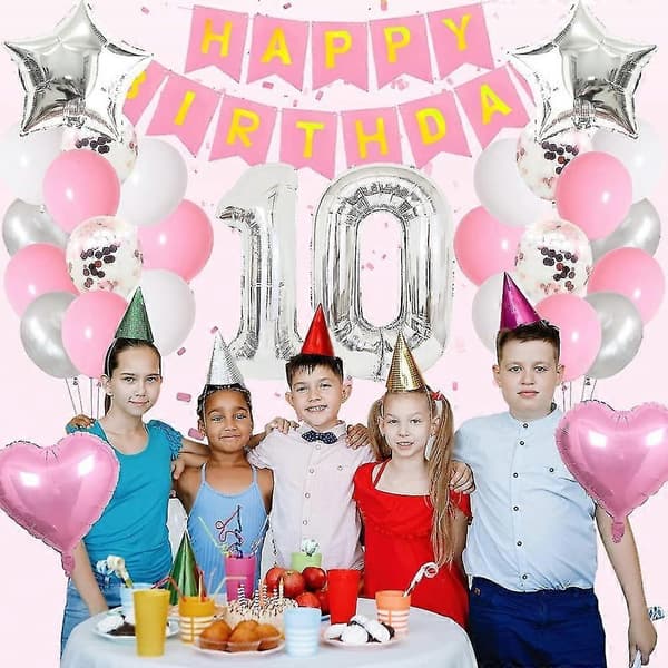 10-årsdag Ballong för Flicka, rosa 10-årsdag Ballong, 10-årsdag Flicka - Perfekt 8