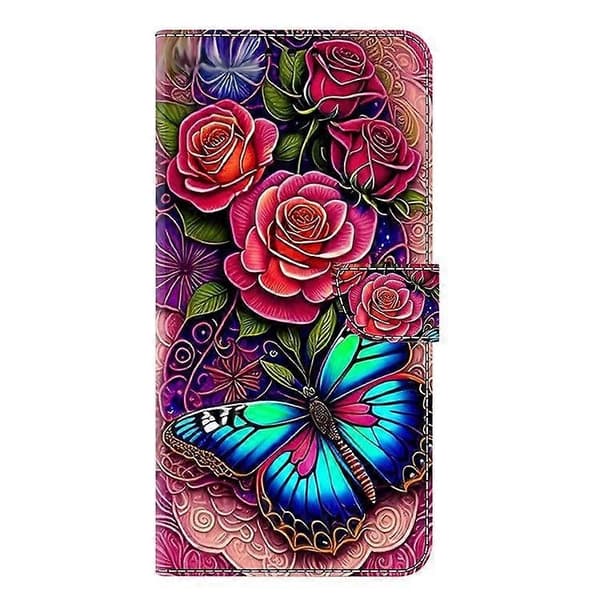 Telefonfodral för Samsung Galaxy S25, PU Läder Plånboksfodral med Ställ-Perfekt Colorful Butterfly