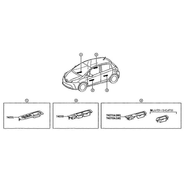 Kompatibel med Toyota Vitz 2010-2014 (Højrestyret) Bil Armlæn Øvre Panel RH-Perfekt