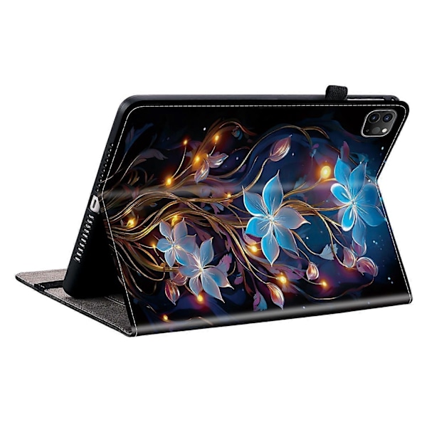 Læder Etui Kompatibelt med iPad Air 11 (2025) (2024) Air (2022) (2020) Pro 11 (2022) Mønsterprintet Tablet Co-Perfet Small Lantern Flower
