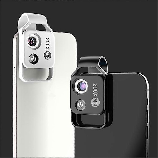 APEXEL APL-MS002CWH 200X Mobiltelefon HD CPL Makro Linse Mikroskop med LED Lys-Perfekt Black