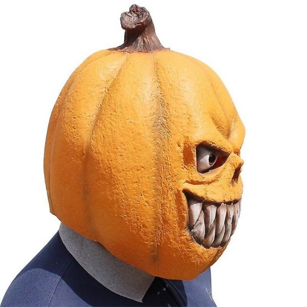 Halloween Party Horror Mask Cosplay Pumpkin Head Funny Party Car orange - Perfet