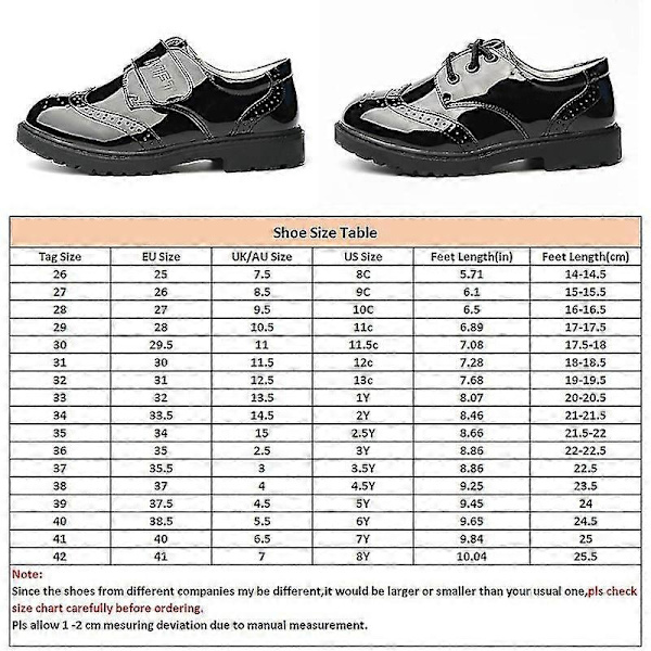 Pojkar Stängda Tå Oxfords Formella Dagliga Klänningskor Låga Loafers-Perfet Lace Black EU 29.5
