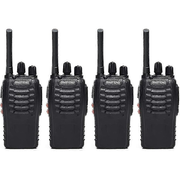Baofeng Bf-888s(bf-88a) Frs Radio Radiopuhelin 0.5w 16-kanavainen Kaksisuuntainen Radio Kuulokkeella, Led-taskulampulla, Usb-laturilla 4 Kpl - Täydellinen