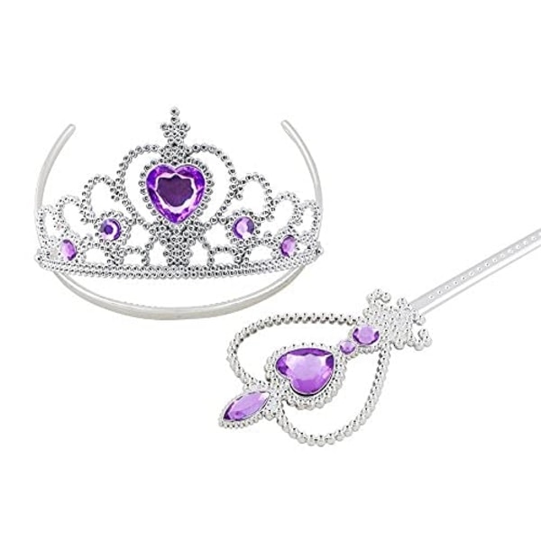 Perfekta prinsessdräkter Set med 8 delar Present från Princess Crown, handskar, magic, halsband, ring, örhängen för 3-9 år - Perfet