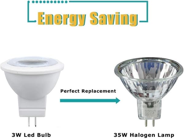 3W MR11 GU4 LED lampe Kold Hvid 6000K AC/DC 12V (4 stk) - Perfet