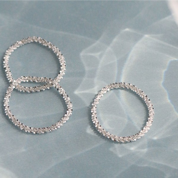 Sett med 2 (størrelse 11+12) glitrende ringer - 925 sterling sølv - Sim - Perfet