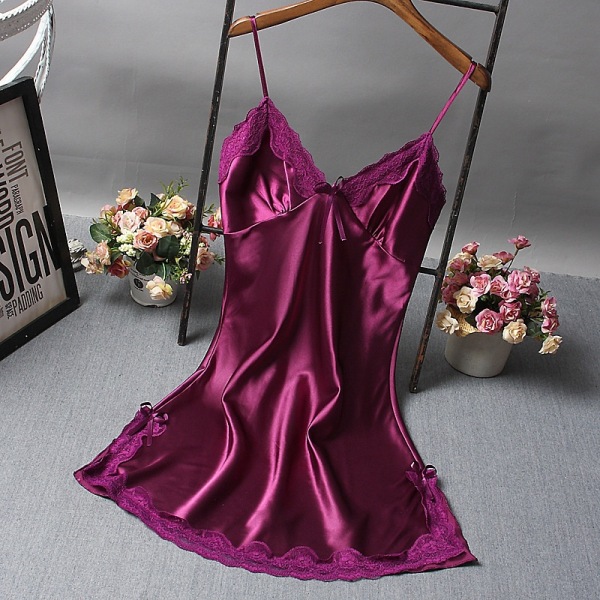 Bowknot Läpinäkyvä seksikäs alusvaate Pitsi Tylli Hollow Suspender Purppura - Perfet Purple S