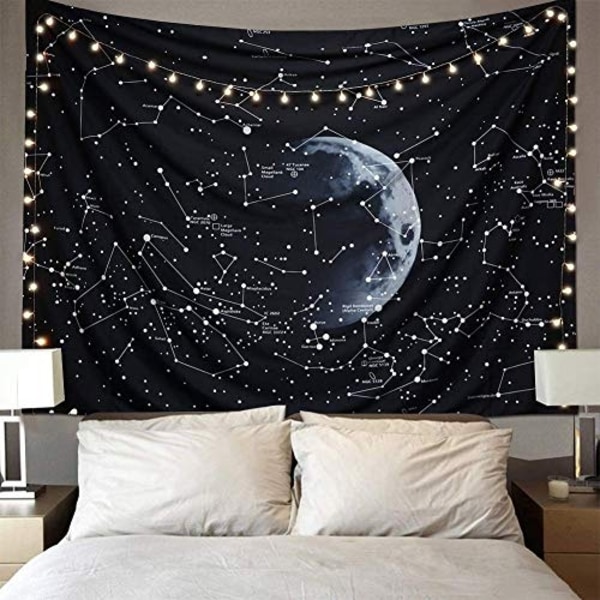 Psychedelic Constellation Galaxy Space Pattern Tapet for Living Room (A-Constellation Tapestry, XL/180cmx230cm) - Perfet