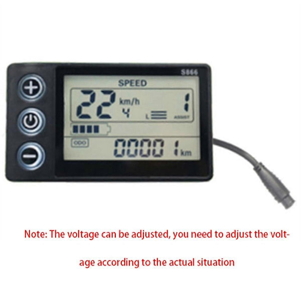 24V 36V 48V 60V Vattentät LCD-display S866 styrenhetspanel instrumentbräda Elcykeldisplay för El-Perfet