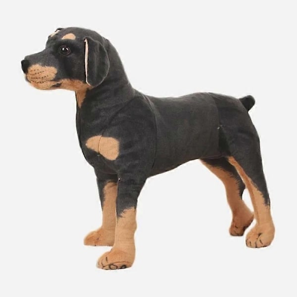 Livsliknande Plyschhund Rottweiler Mjuk Djurdocka Realistisk Stor Hund Heminredning Barnleksak Födelsedagspresent - Perfekt 50x45cm