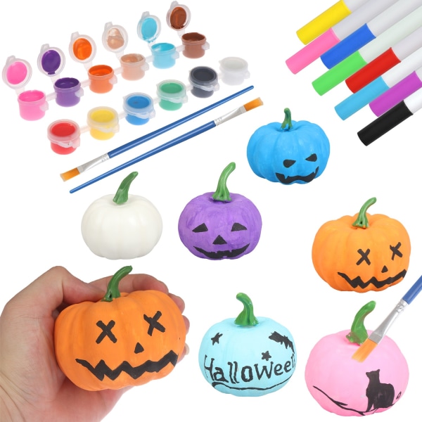 12 stk Halloween Squeeze Pumpkin Paint Kit Halloween Crafts Pai - Perfet onesize