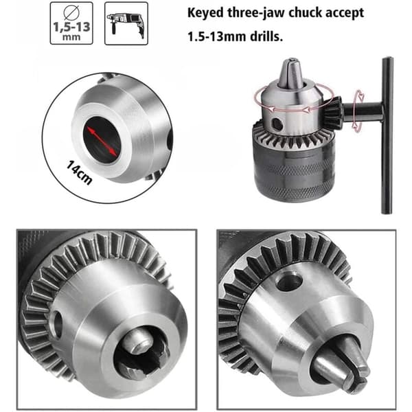 Borrfoder 1,5-13 mm 1/2-20 UNF med SDS-adapter och chucknyckel för borrning av elektrisk borrkonvertering - Perfekt
