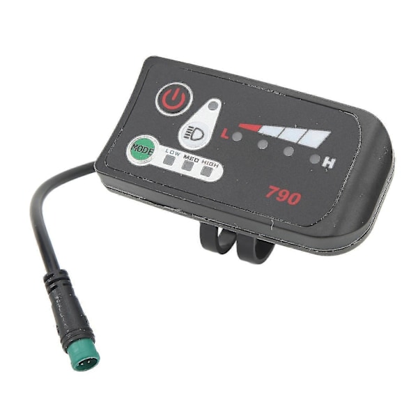 Elektrisk Cykel LED Strömdisplay Panel Elektrisk Cykel Modifiering Displaymätare med Vattentät 5p Hankontakt för 22.2mm Styre - Perfet 48V