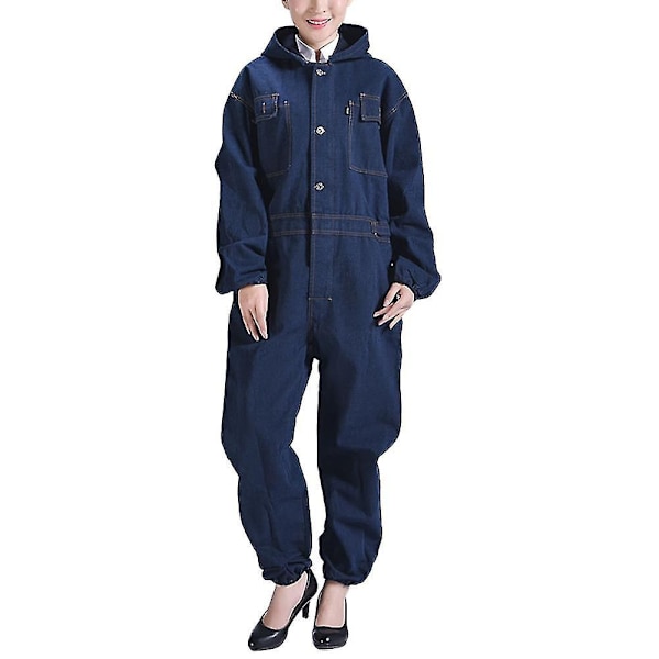 Arbetskläder Overall Denim Jumpsuit Herr Dam Fabriksuniformer Arbetsoverall Långärmad - Perfet 165