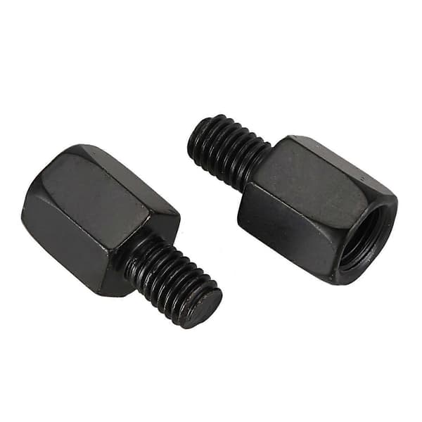 2 STK motorcykel SPEJLADAPTERE KONVERTERER MED URET 8MM TIL 10MM SORT-Perfekt