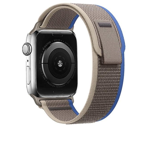 Egnet for Trail Loop Strap for Apple Watch Band Ultra 8 7 6 5 3 Klokke 49mm 45mm 40mm 44mm 41mm 42mm 38mm Nylon Correa armbånd Iwatch Series Watch Blue with Grey 42mm 44mm 45mm 49mm