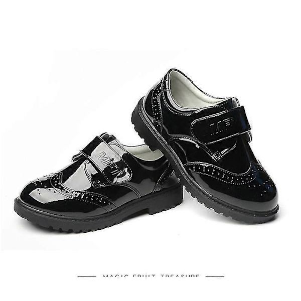 Pojkar Stängda Tå Oxfords Formella Dagliga Klänningskor Låga Loafers-Perfet Magic Tape Black EU 35.5