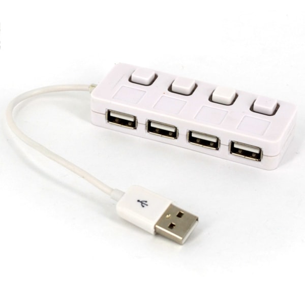 4-ports USB 2.0 adapter høyhastighets strøm med multihub - Perfet white