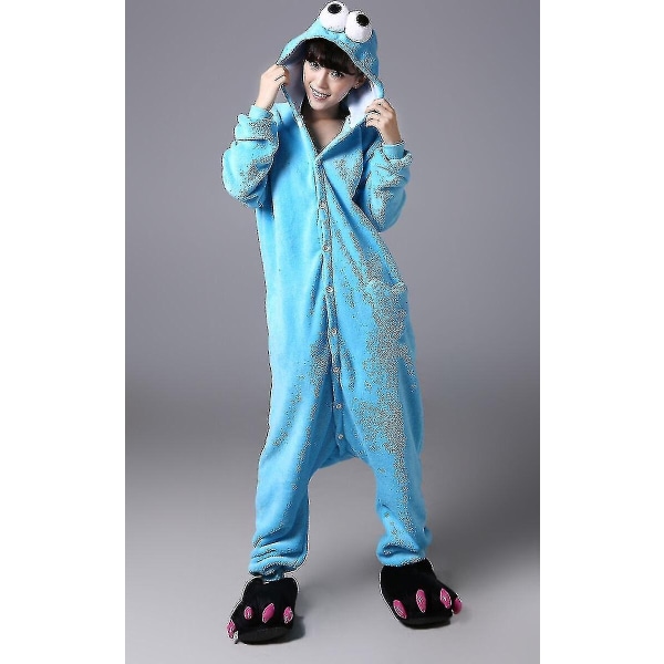 Halloween Unisex Onesie Kigurumi Fancy Dress Puku Hupparit Pyjama Sleep Wear-9-1 - Perfet Blue Sesame Street L for 170-180cm