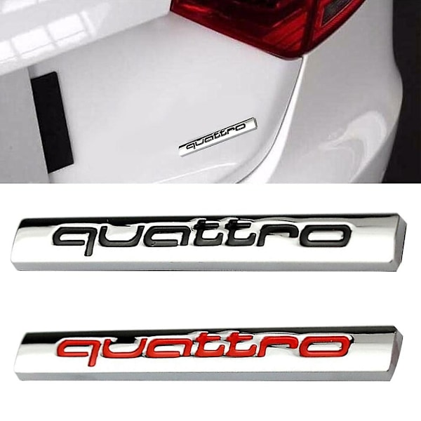 Quattro Logotyp Metall Bagageutrymme Baklucka Emblem Badge Dekal Dekoration för A4l A6l Mengxi-Perfet Black