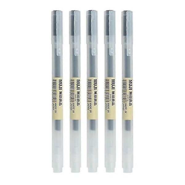 5 kpl/setti Kawaii Mujis Geelikynä Musta/punainen/sininen 0,38 mm 0,5 mm Muste Japani Värikynä Toimisto Koulu Kuulakärkikynä Paperitarvike-Perfet 0.38mm Black-5 Pcs