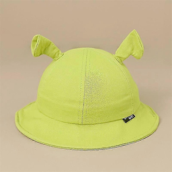 Unisex Shrek-hattu lapsille, tytöille ja pojille, Halloween-hattu, puuvillainen ämpärihattu, vihreä, hauska kallohattu, ämpärihattu - täydellinen E(45-48cm)