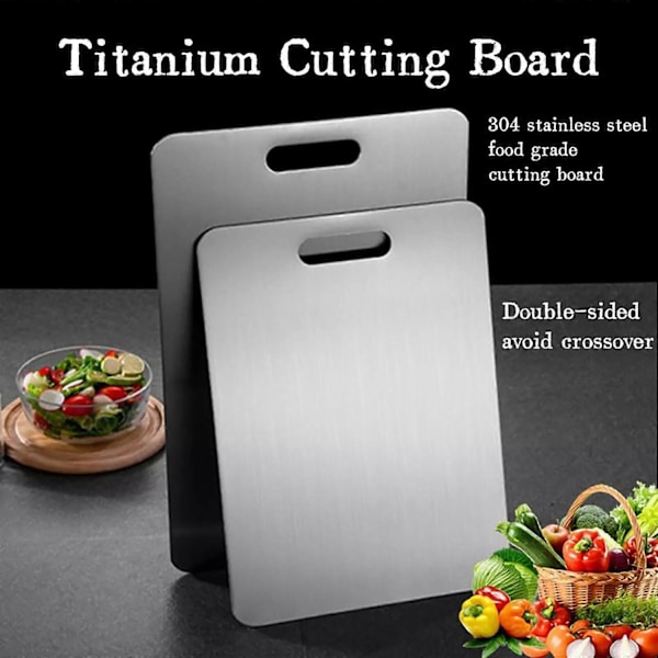 Titanium Skärbräda Dubbelsidig Titanium Köksbräda-Perfekt 39x28cm