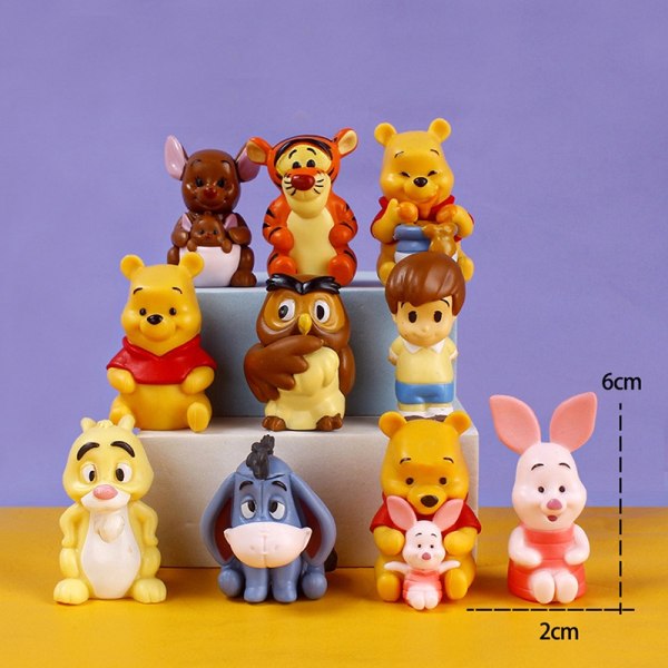 10 st Anime karaktär Nalle Puh Piggy Födelsedagstårta - Perfet