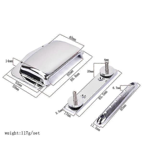 Justerbart elektrisk gitarbro+Tailpiece Chrome-sett for gitar-Perfet