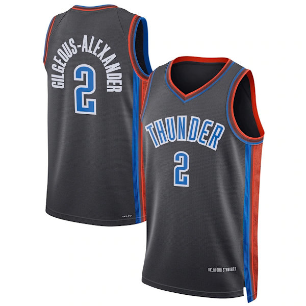 2023 uuden kauden NBA City Edition Jersey OKC NO. 2 L