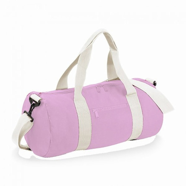 Bagbase Plain Varsity Barrel / Duffle Bag (20 liter) - Perfet CLassic Pink/White One Size