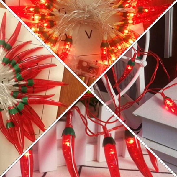 10M 80 LEDit Red Pepper Fairy Lights Muoviset chiliriipusnauha seppele Photo Prop Holiday Showcase valosisustus kotikauppaan - Perfet