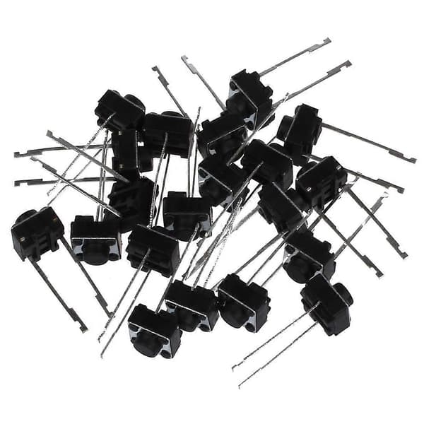 20 st 6x6x5mm Momentan Taktil Tryckknappsbrytare 2 Pin DIP Genomgående Hål-Perfet