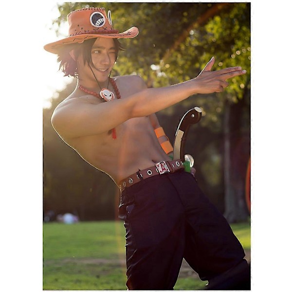 Anime Portgas D Ace Cosplay Kostym Uniform Set Outfit Halloween-Perfekt full set 1 S