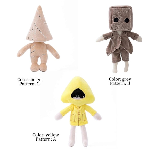 Little Nightmares 2 Plyschleksak Six Monokrom Svampman Plyschdocka Födelsedagspresent för Spelentusiaster - Perfekt Grey