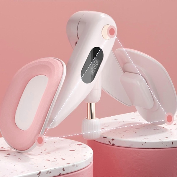 Lårtränare för Kvinnor, Inre Lårtränare med LED-räknare, Justerbart Motstånd Höft- och Bäcken Tränare - Perfet Pink