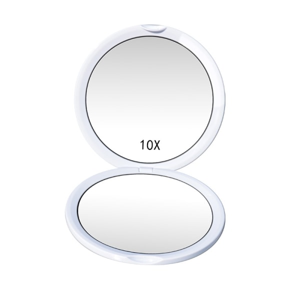 1X/10X förstoringsspegel, 100 mm dubbelsidig belysning vit white