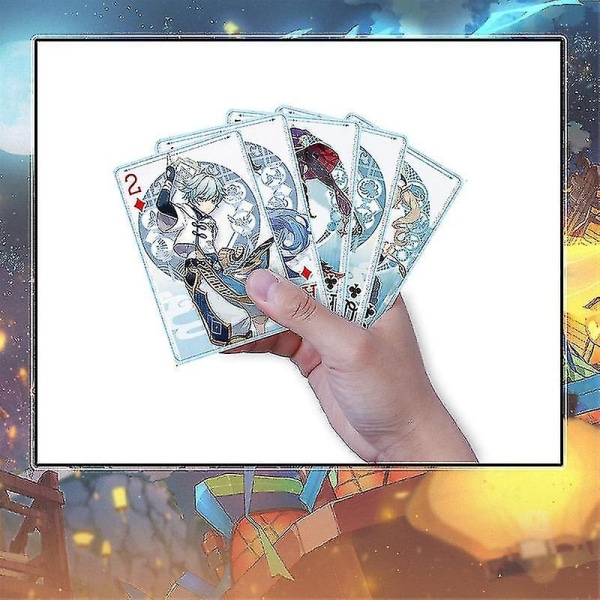 Genshin Impact Poker Spillekort Brætspil Børn Børn Legetøj Børn Legetøj Kortspilsæt Diluc Lumine Aehter Paimon Klee- Perfet
