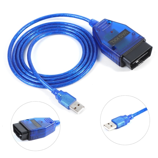 VAG-COM 409 Com Vag 409.1 Kkl USB Diagnostic Cable Scanner Ikke - Perfet Blue Onesize