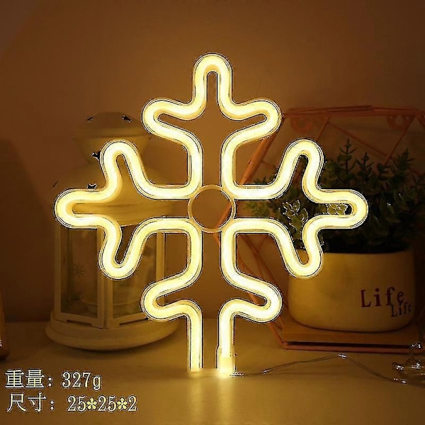 LED neonljus färgglada regnbågsneonljus för rum hemmafest bröllopsdekoration julklapp neonljus-Perfet Snowflake