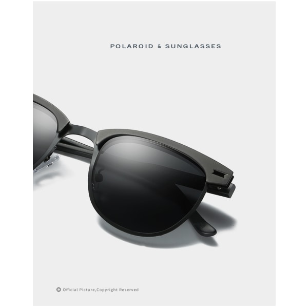 Polariserte solbriller UV400 Sort/grå - Perfet