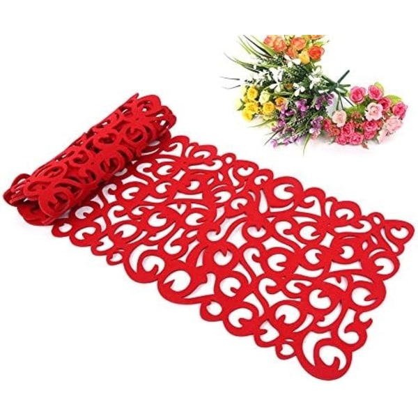 Hollow Flower Design Dekkematte Vaskbar - Perfet red