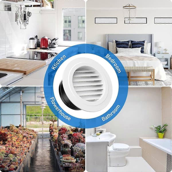 150mm Ventilasjon Ventil med Beskyttelsesgitter - ABS (150mm)-Perfet