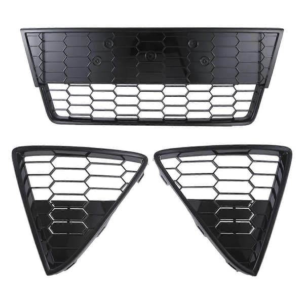 3 stk. Honeycombed Front Bumper Nedre Grill Griller Kompatibel med Focus 12-14-Perfet