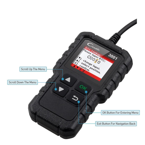 Start X431 Cr3001 Auto Full Obd2 Obdii Code Reader Scanner Creader 3001 Black none