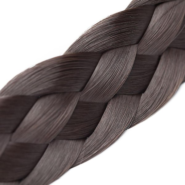 Tjockt Flätat Elastiskt Hårband Håraccessoar för Kvinna-Perfekt darkbrown